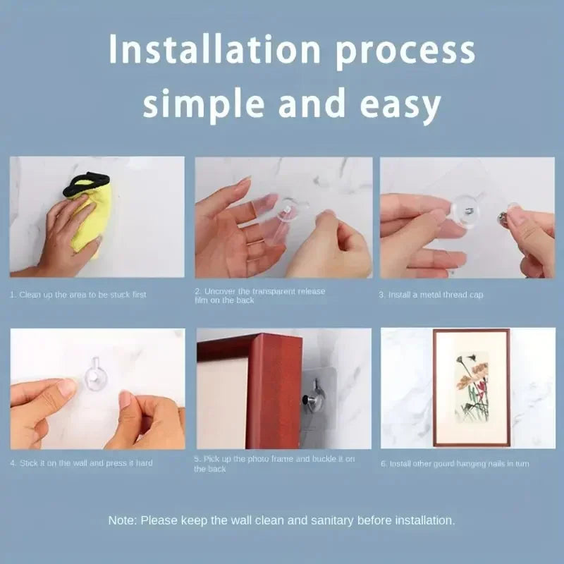 Crochets Muraux Auto-adhésifs Forts et Transparents.